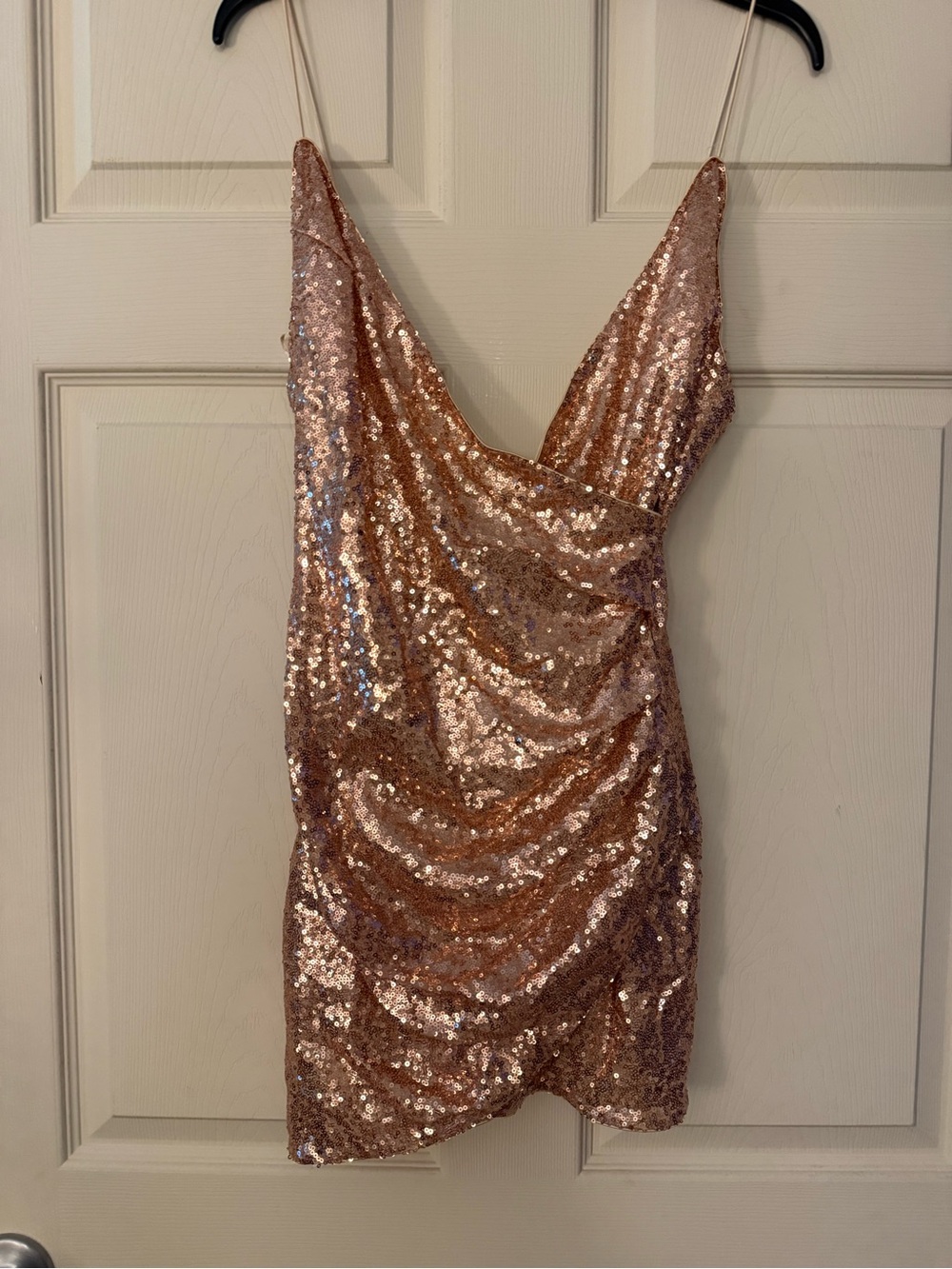 NWT Lush Rose Gold Sequin Mini Dress Size Small | Glam Party Dress